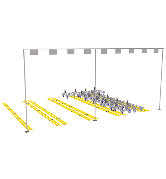 Gare de stockage pour rollers et embases