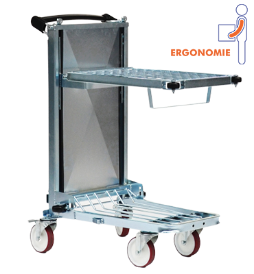 Chariot ergonomique 600×400 – galets de protection